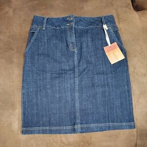 Lands' End Classic Blue Denim Pencil Skirt